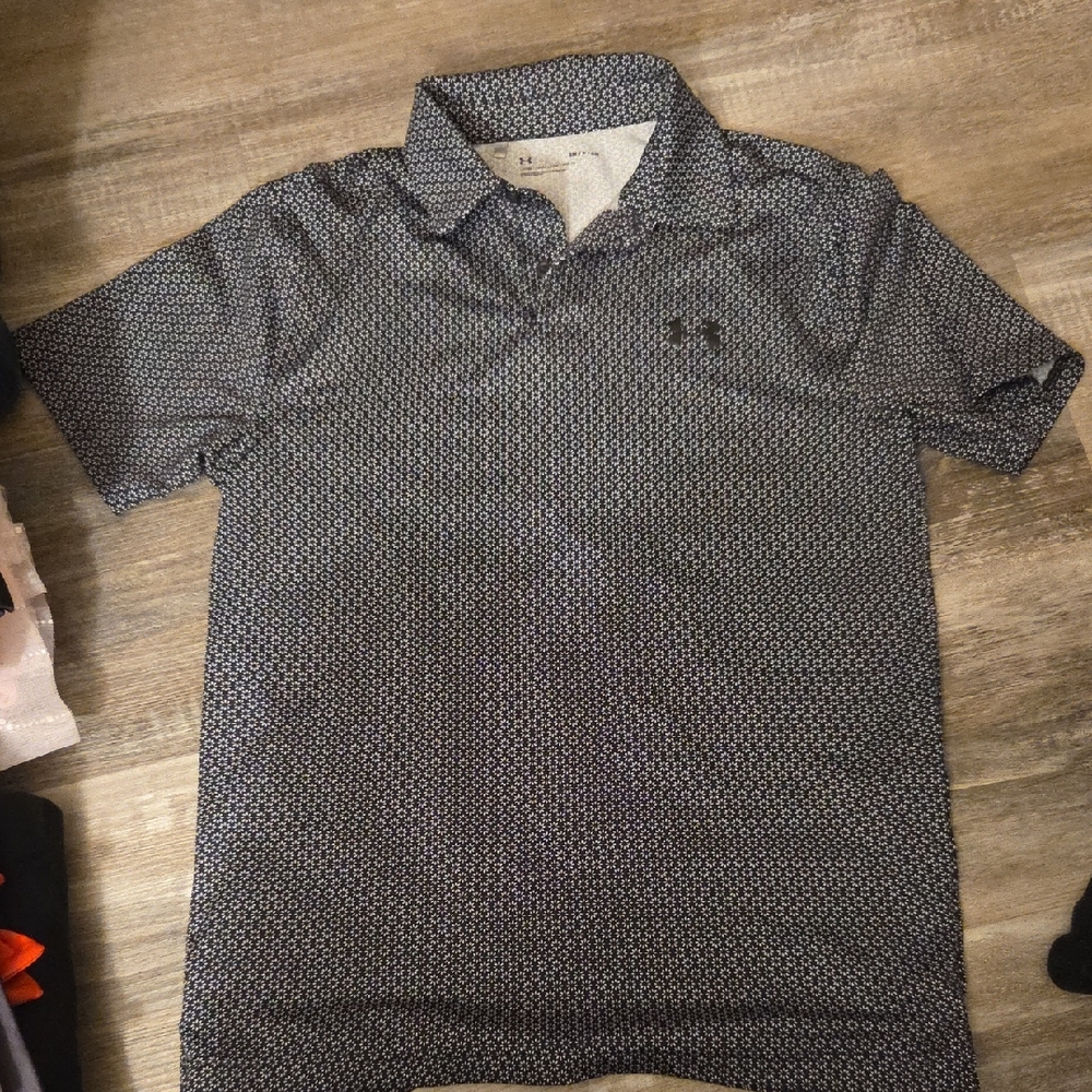 Under Armour Men's Geometric Polo Shirt - Black and White